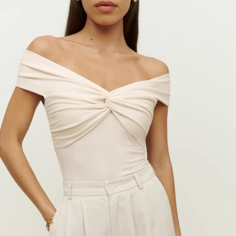 Reformation Off-Shoulder Cream Top - Picture 2 of 5